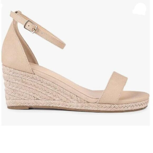 FOWT Nude Espadrille Ankle Straps Buckle Wedge Open Toe Platform Sandals Shoes - Picture 1 of 8